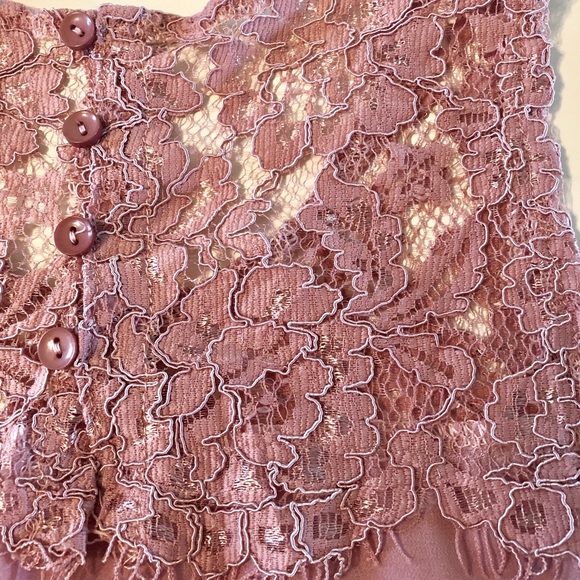Blushing Pink Sheer Lace Top - Picture 6 of 6